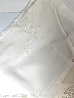 White Embroidered Table Linens