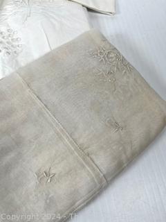 White Embroidered Table Linens