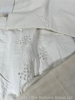 White Embroidered Table Linens