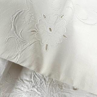 White Embroidered Table Linens