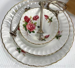 Straw Hinged Lid Basket and Serving Ware.