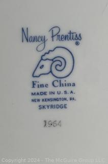 Porcelain Tableware by Nancy Prentiss Fine China in Skyridge Pattern Including Cups, Plates and Platter  (Was 0037LH)