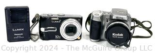 Two (2) Digital Cameras: Lumix ad Kodak (untested)