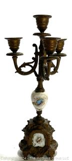 Late 19th C French Candelabra in Gilt and Porcelain 