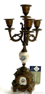 Late 19th C French Candelabra in Gilt and Porcelain 