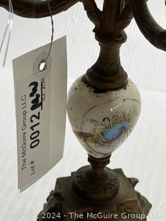 Late 19th C French Candelabra in Gilt and Porcelain 