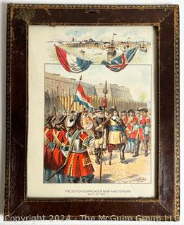 Framed Print Titled "The Dutch Surrender at New Amsterdam" September 8, 1664