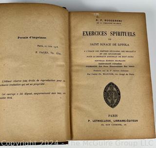 "Exercices Spirituels de Saint Ignace de Loyola" Paris 1916 