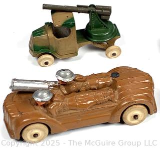 Four (4) WWII Era Tootsie Toy Armored US Army Vehicles   