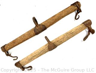 Two (2) Primitive Single Tree Yokes for Horse/Oxen 