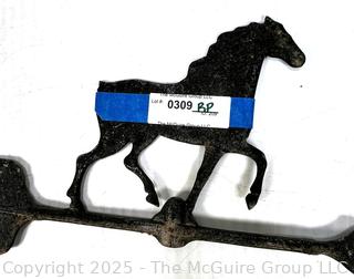 Metal Horse Weather Vane Topper, Broken Tail. 