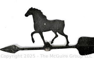 Metal Horse Weather Vane Topper, Broken Tail. 