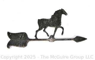 Metal Horse Weather Vane Topper, Broken Tail. 