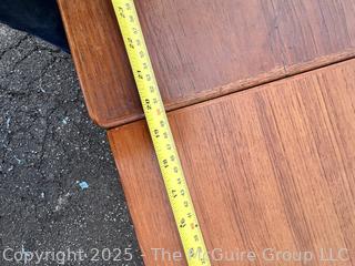 ??????????????? Mid Century Teak Expanding Dining Table.  Some wear to table top. 