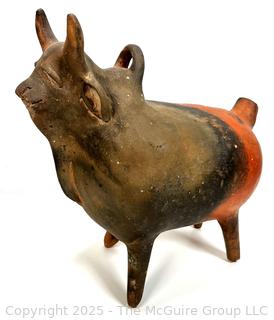 Colima Terra Cotta Pottery Bull Jug or Vessel.  