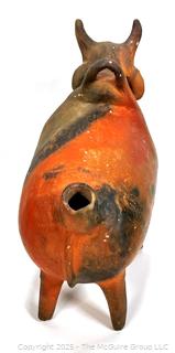 Colima Terra Cotta Pottery Bull Jug or Vessel.  Damage to tail.