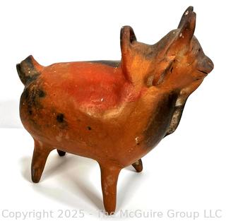 Colima Terra Cotta Pottery Bull Jug or Vessel.  Damage to tail.