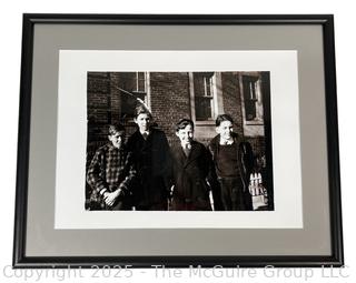 Framed Under Glass Black and White Photo of Four Boys. 