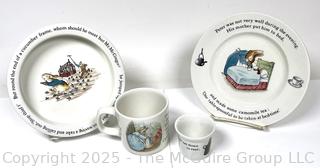 Four (4) Piece Wedgwood Beatrix Potter Peter Rabbit Child's Dinnerware