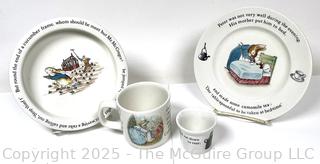 Four (4) Piece Wedgwood Beatrix Potter Peter Rabbit Child's Dinnerware