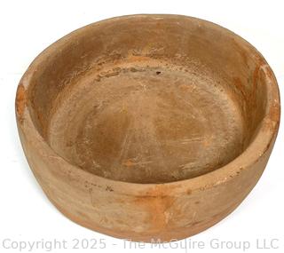 Pre-Columbian Mayan Mesoamerican Terra Cotta Clay Bowl.  11" D