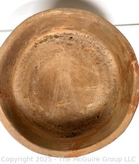 Pre-Columbian Mayan Mesoamerican Terra Cotta Clay Bowl.  11" D