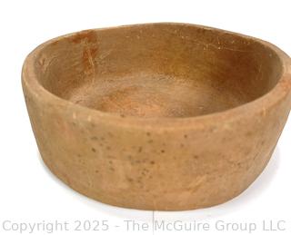 Pre-Columbian Mayan Mesoamerican Terra Cotta Clay Bowl.  7" D