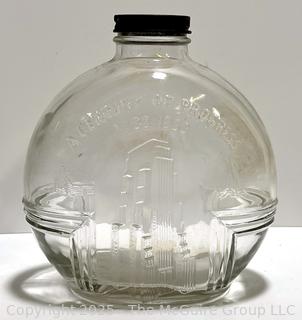 Clear Embossed Glass Bottle Jar from 1933 Chicago World's Fair Century of Progress 