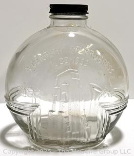 Clear Embossed Glass Bottle Jar from 1933 Chicago World's Fair Century of Progress 