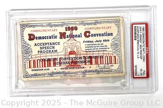 1960 Ticket from Democratic National Convention, John F Kennedy New Frontier Acceptance Speech in Cover