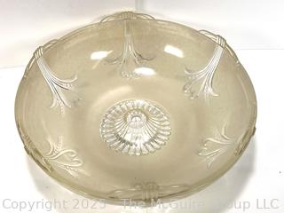 Mid Century Frosted and Embossed Glass Ceiling Mount Light Shade.