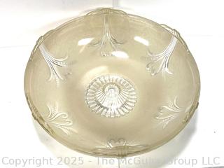 Mid Century Frosted and Embossed Glass Ceiling Mount Light Shade.