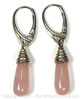 Sterling Silver and Rose Quartz Drop Earrings