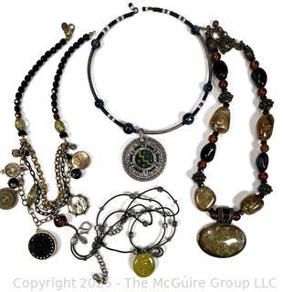 Four (4) Costume Jewelry Necklaces with Stones