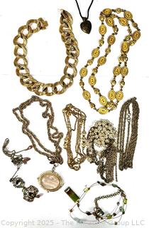 Group of Costume Jewelry Chain Necklaces