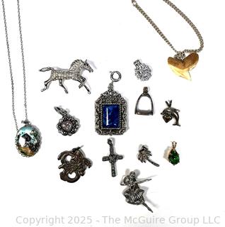 Collection of Pendants Including Sterling Silver