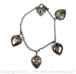 Sterling Silver Puffy Heart Sweetheart Bracelet