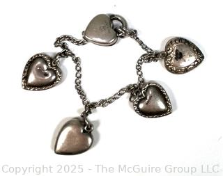 Sterling Silver Puffy Heart Sweetheart Bracelet