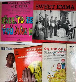 Collection of Vinyl LP Records Including Sweet Emma and Preservation Hall Band, Sesame Street, Carol Burnett and Elvis