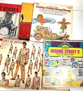 Collection of Vinyl LP Records Including Sweet Emma and Preservation Hall Band, Sesame Street, Carol Burnett and Elvis