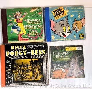 Collection of 78 Vinyl Records Including Porgy and Bess, Bozo and Tom and Jerry.