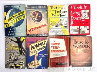 Eight (8) Vintage Books with Dust Jackets Including I Took It Lying Down and Pause to Wonder.
