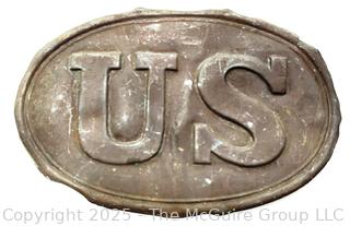 US Civil War Brass Union Belt Buckle Front 