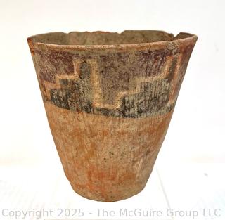 Pre-Columbian Mayan Mesoamerican Clay Vase with Paint