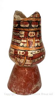 Pre-Columbian Mayan Mesoamerican Clay Vase with Paint