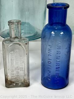 Six (6) Glass Bottles Including Torpedo Bottle
