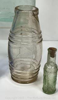 Six (6) Glass Bottles Including Torpedo Bottle
