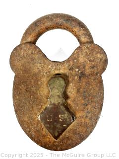 Civil War Era Padlock Stamped US On Lock Plate 