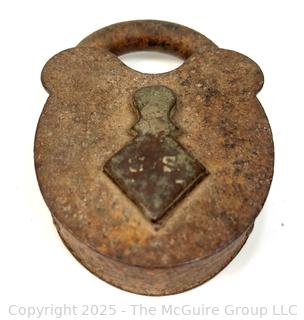 Civil War Era Padlock Stamped US On Lock Plate 