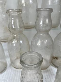 Thirteen (13) Glass Milk Bottles from Chestnut Farms Chevy Chase Dairy Washington DC